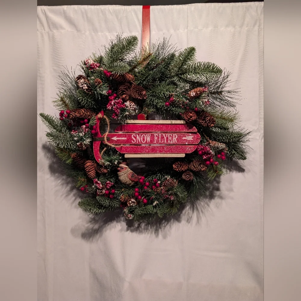 Welcome Friends Winter Wreath by Valerie Par Hill